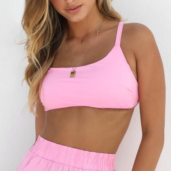 Tiger Mist Candy Pink Tie Back Crop Top - Picture 6 of 6